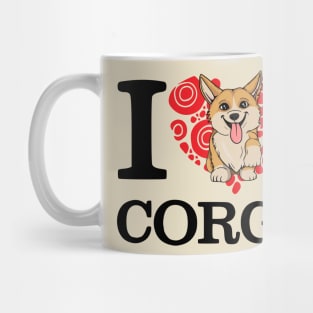 I Love Corgi White T-shirt Mug